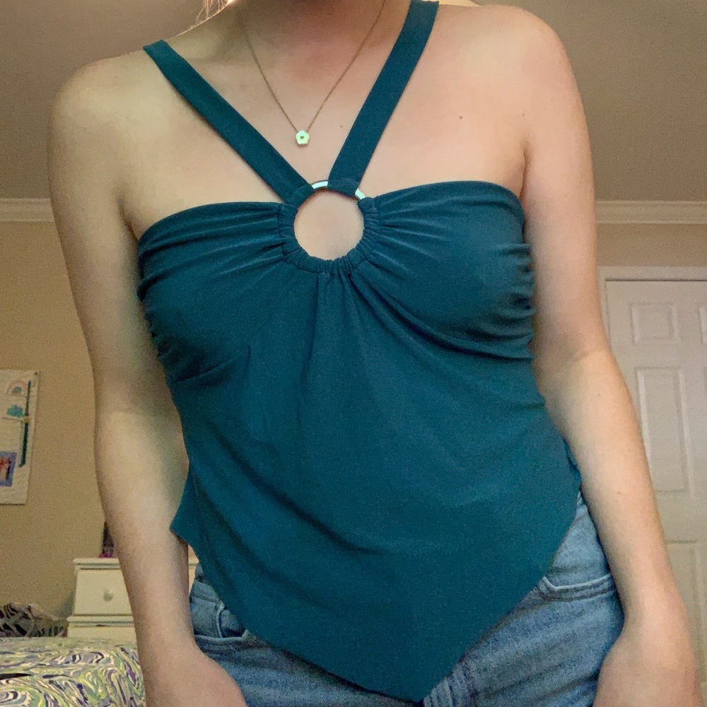 Teal crop top